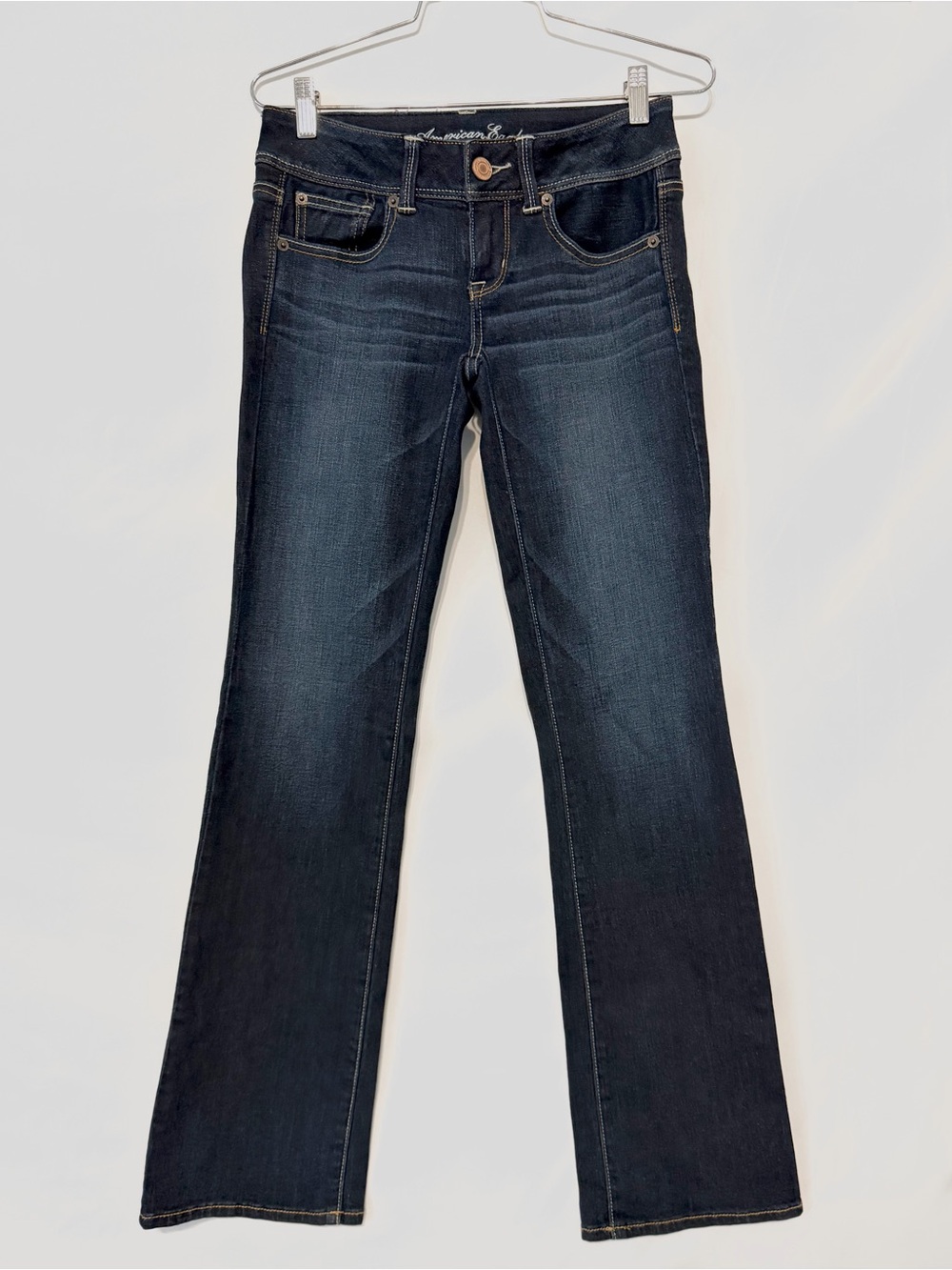 American Eagle Outfitters Women's Slim Bootcut Jeans Dark Wash Stretch Size 2